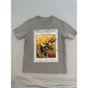Thereabouts T Shirt Boys Size 6/7 Gray Tricaratops Graphic Short Sleeve